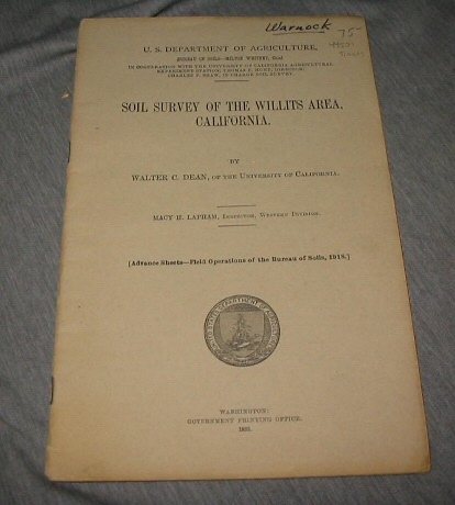 Image for Soil Survery of the Willits Area, California