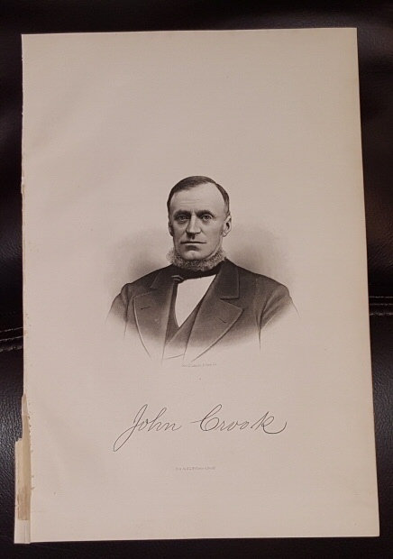 Image for Steel Engraving - John Crook - Original MORMON / Utah Pioneer Steel Engraving