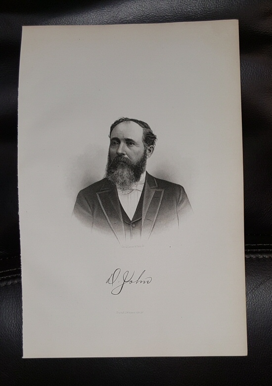 Image for Steel Engraving - David John - Original MORMON / Utah Pioneer Steel Engraving