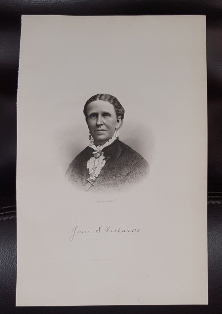 Image for Steel Engraving - Jane S. Richards - Original MORMON / Utah Pioneer Steel Engraving