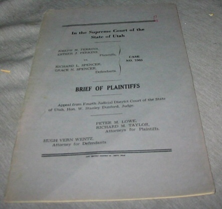 Image for BRIEF OF PLANTIFFS In the Supreme Court of the State of Utah Case No. 7565