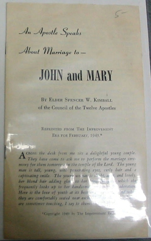 Image for An Apostle Speaks about Marriage To- John and Mary