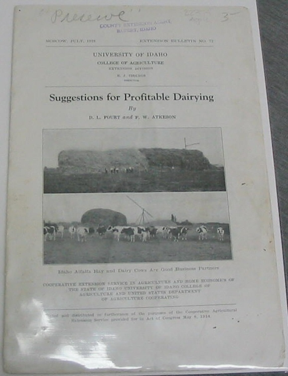 Image for SUGGESTIONS FOR PROFITABLE DAIRYING