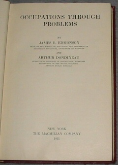 Image for OCCUPATIONS THROUGH PROBLEMS