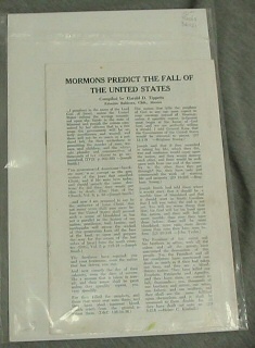 Image for MORMONS PREDICT THE FALL OF THE UNITED STATES