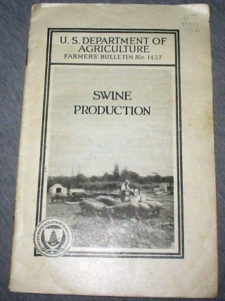 Image for Swine Production - U. S. Department of Agriculture Farmers Bulletin No. 1437