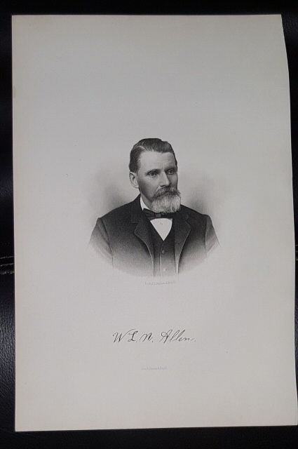 Image for Steel Engraving - W. L. N. Allen - Original MORMON / Utah Pioneer Steel Engraving