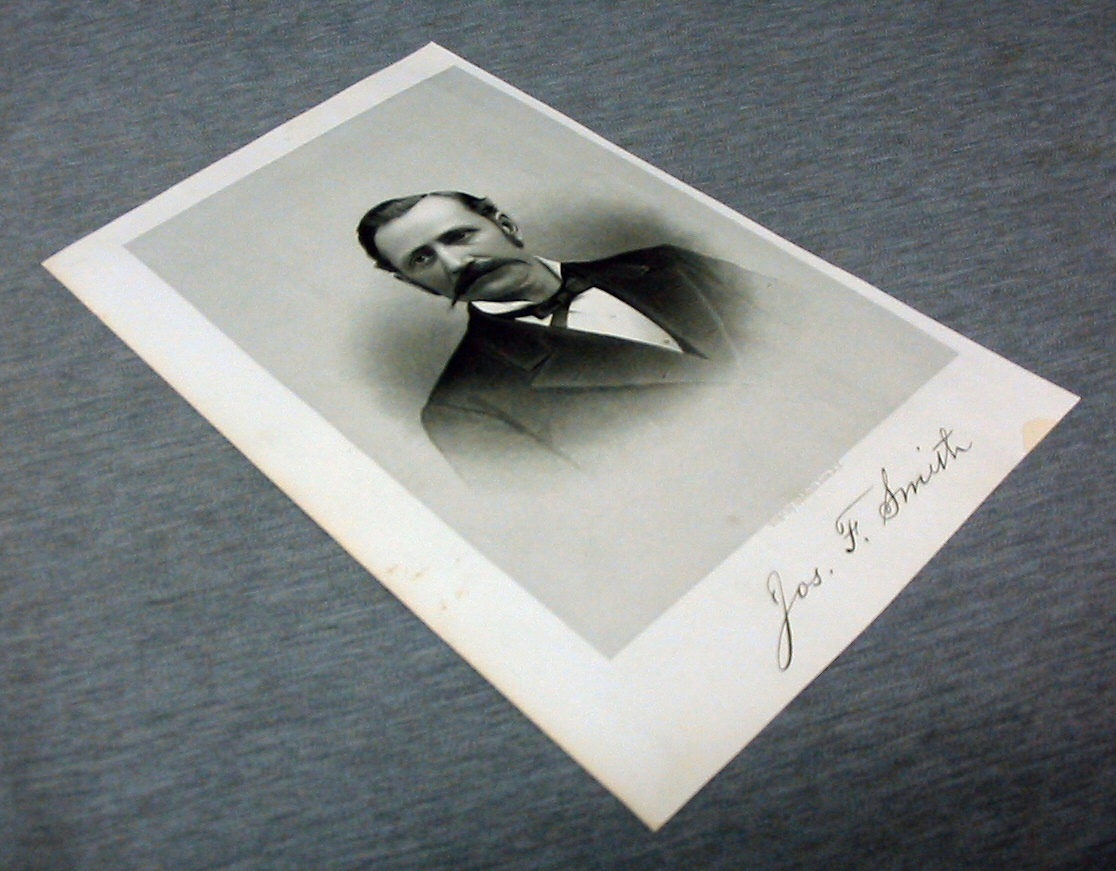 Image for Steel Engraving - JOSEPH F. SMITH - 1890 - Original MORMON / Utah Pioneer Steel Engraving
