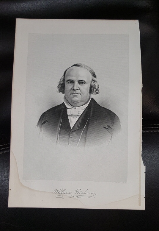 Image for Steel Engraving - Willard Richards - Original MORMON / Utah Pioneer Steel Engraving