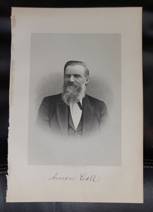 Image for Steel Engraving - Anson Call - Original MORMON / Utah Pioneer Steel Engraving